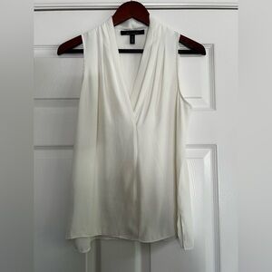 White House Black Market V-Neck White Blouse